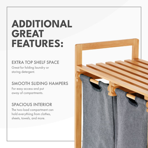 Bay Isle Home Bamboo Laundry Hamper with Handles &amp; Reviews | Wayfair